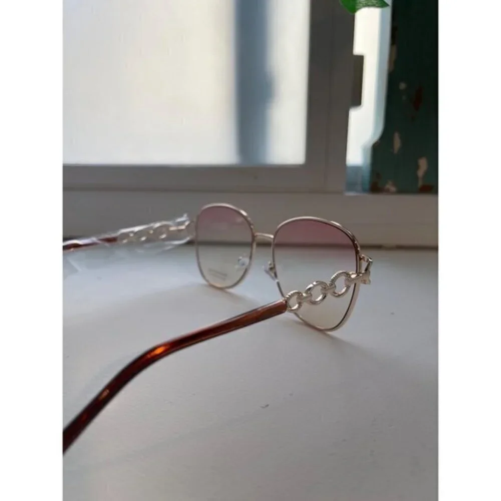Desert Daze Round Frame Metal Frame Gradient Lens Temple Design‎ Sunglasses Pink